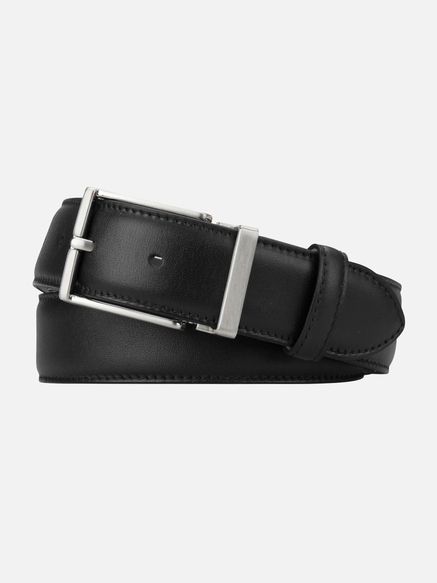 Accessoires Café Coton | Ceinture En Cuir Noir