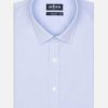 Chemises Homme Café Coton | Chemise Cintree En Pin Point Ciel - Petit Col