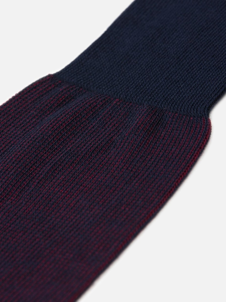 Accessoires Café Coton | Chaussettes Ben A Micro-Motif Bordeaux