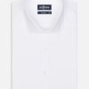 Chemises Homme Café Coton | Chemise Cintree Bayers Texturee Blanche