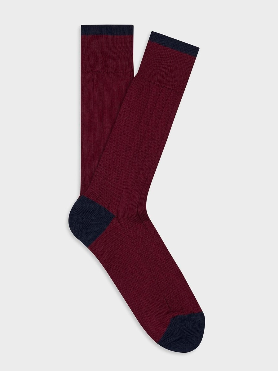 Accessoires Café Coton | Chaussettes Bicolores Barry Bordeaux