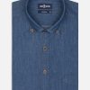 Chemises Homme Café Coton | Chemise Malo En Denim - Col Boutonne