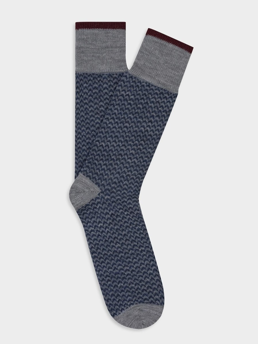 Accessoires Café Coton | Chaussettes Bauer A Motif Chevron Gris