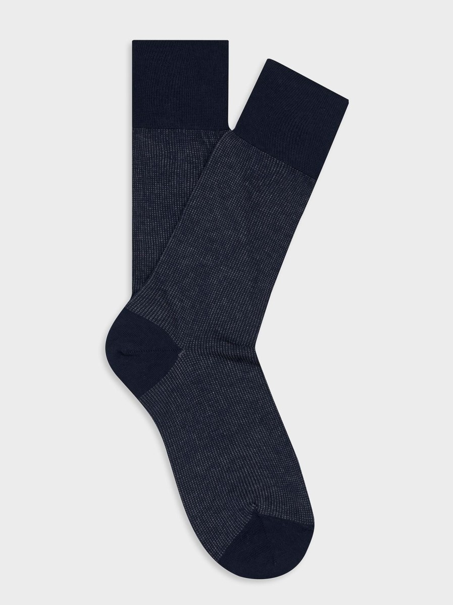 Accessoires Café Coton | Chaussettes Ben A Micro-Motif Gris