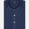 Chemises Homme Café Coton | Chemise Lio En Gabardine Lavee Marine