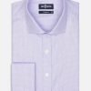 Chemises Homme Café Coton | Chemise En Natte Parme - Poignets Mousquetaires