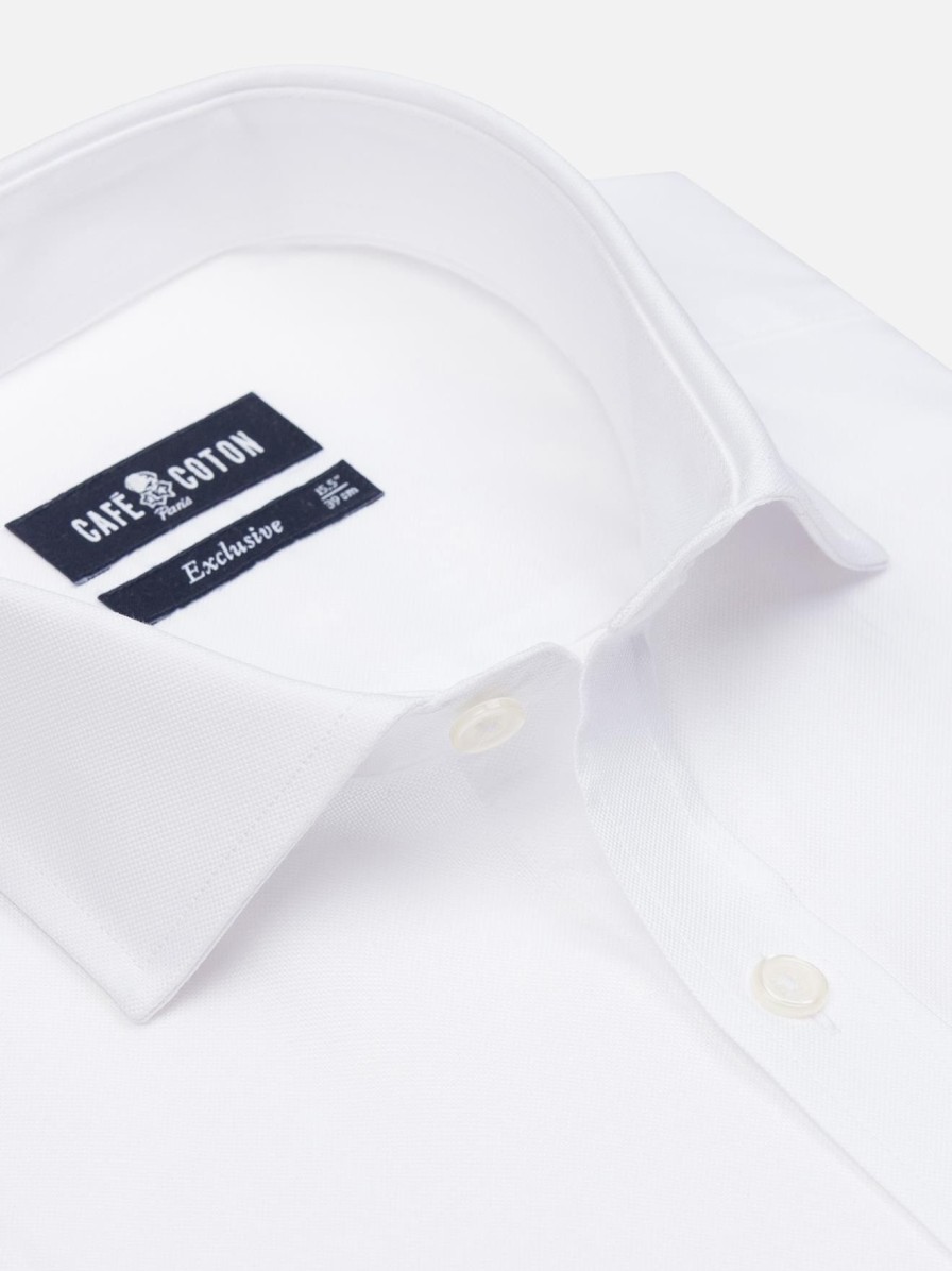 Chemises Homme Café Coton | Chemise En Oxford Blanc