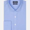 Chemises Homme Café Coton | Chemise Cintree Daria En Popeline Ciel - Poignets Mousquetaires