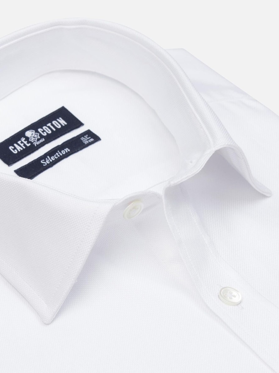 Chemises Homme Café Coton | Chemise En Oxford Royal Blanc