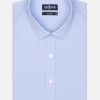 Chemises Homme Café Coton | Chemise Cintree En Mille Raies Ciel