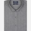 Chemises Homme Café Coton | Chemise Hall En Flanelle Anthracite - Col Boutonne