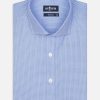 Chemises Homme Café Coton | Chemise Cintree Smith En Natte Ciel