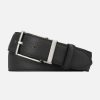 Accessoires Café Coton | Ceinture En Cuir Taurillon Noir