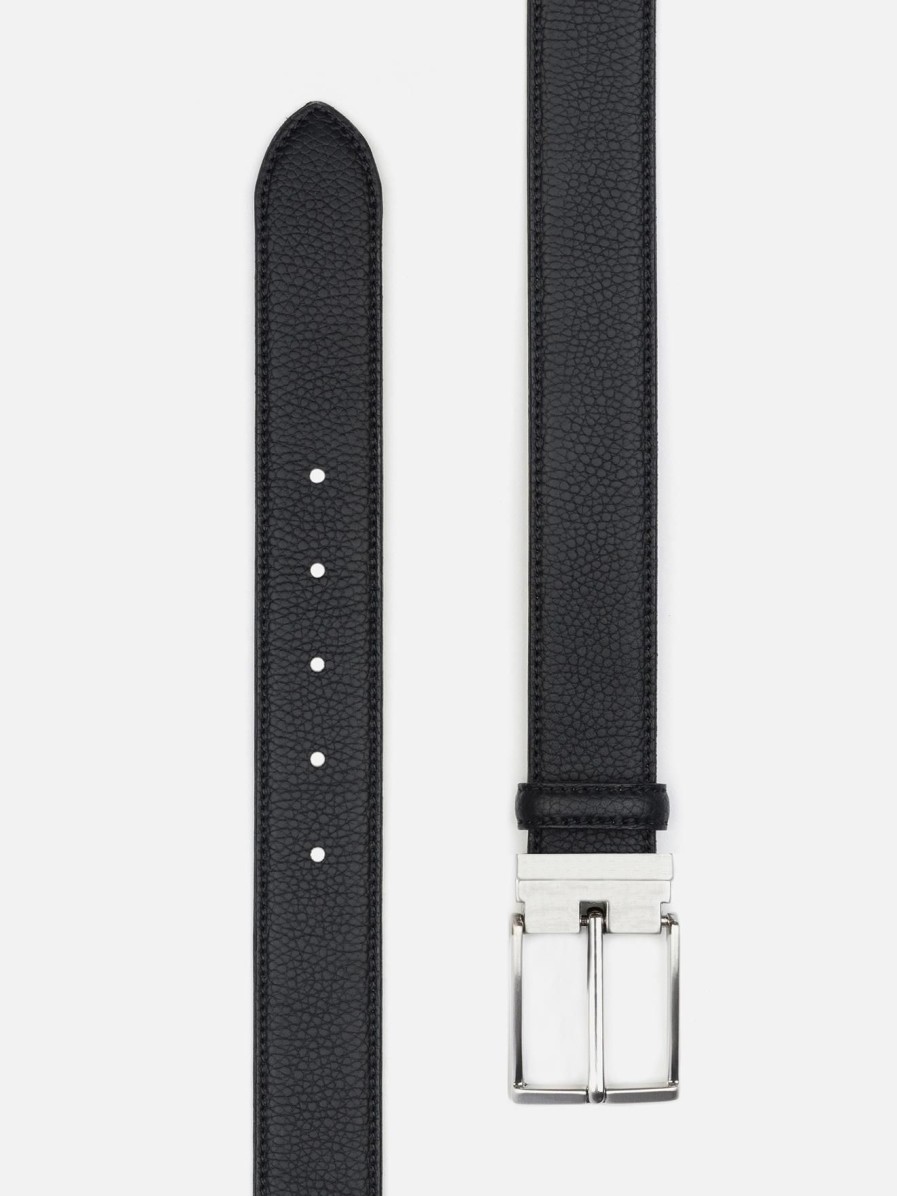 Accessoires Café Coton | Ceinture En Cuir Taurillon Noir