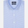 Chemises Homme Café Coton | Chemise Cintree Landry En Vichy Ciel