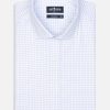 Chemises Homme Café Coton | Chemise Cintree Oleg A Carreaux Ciel