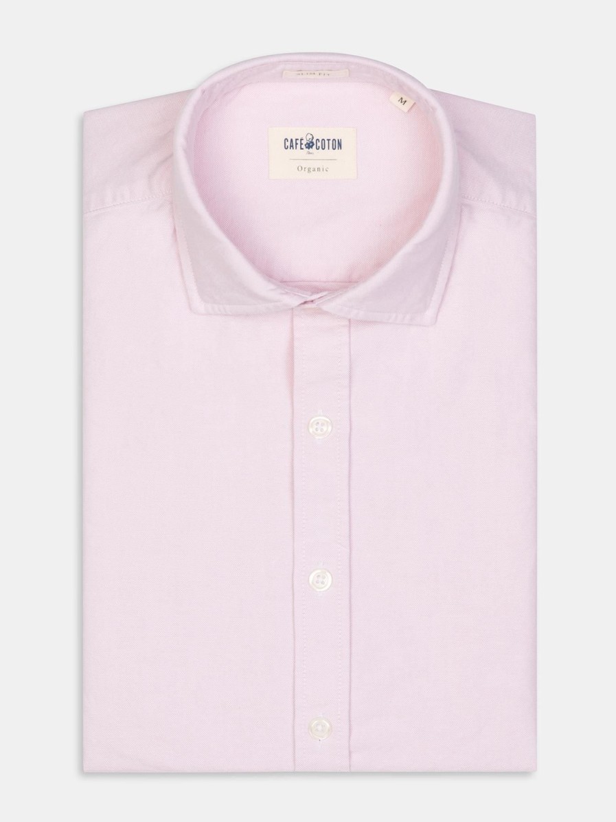 Chemises Homme Café Coton | Chemise Bio En Oxford Lave Rose