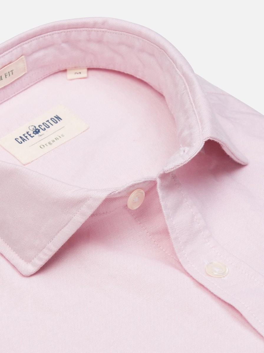 Chemises Homme Café Coton | Chemise Bio En Oxford Lave Rose