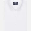 Chemises Homme Café Coton | Chemise Cintree En Popeline Blanche