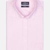 Chemises Homme Café Coton | Chemise En Natte Rose - Col Boutonne