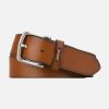 Accessoires Café Coton | Ceinture En Cuir Patine Marron