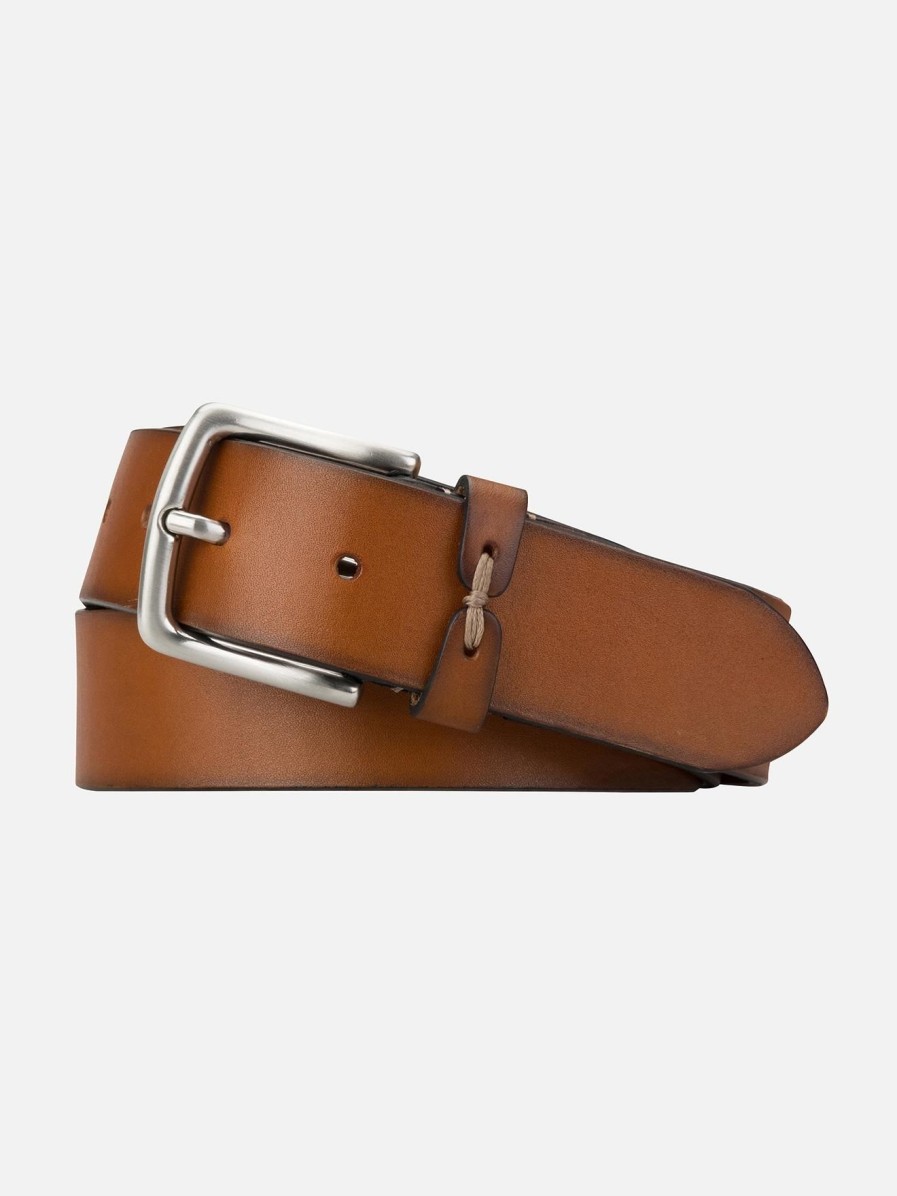 Accessoires Café Coton | Ceinture En Cuir Patine Marron