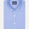 Chemises Homme Café Coton | Chemise Cintree Daria En Popeline Ciel - Col Boutonne