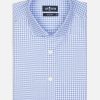 Chemises Homme Café Coton | Chemise Cintree Barney A Carreaux Ciel