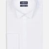 Chemises Homme Café Coton | Chemise Cintree En Popeline Royale Blanche