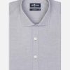 Chemises Homme Café Coton | Chemise Cintree En Pin Point Gris