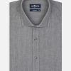 Chemises Homme Café Coton | Chemise Cintree Hall En Flanelle Anthracite