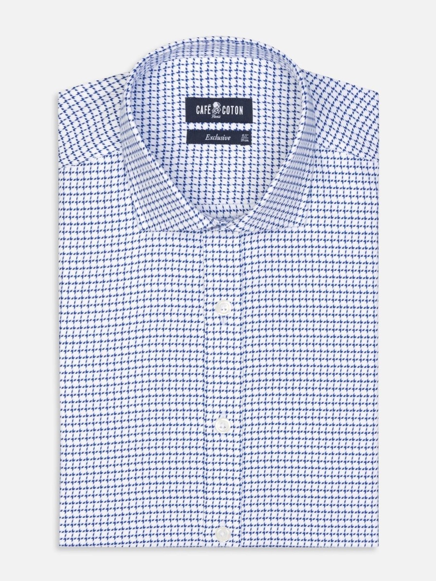 Chemises Homme Café Coton | Chemise Harvey A Carreaux Marine