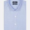 Chemises Homme Café Coton | Chemise Cintree Nelson En Twill Bleu