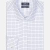 Chemises Homme Café Coton | Chemise Cintree Ricky A Carreaux Marine