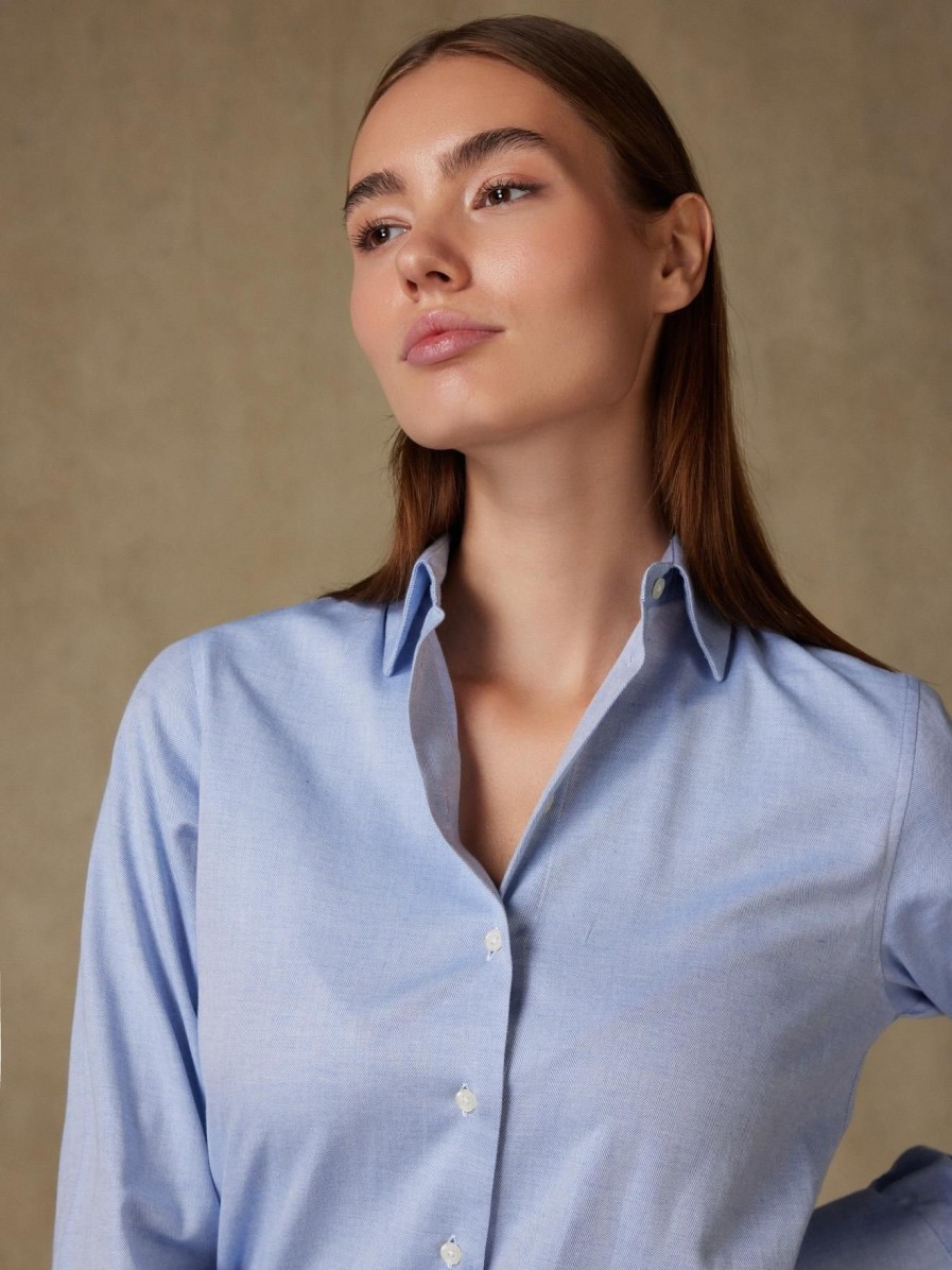 Chemises Femme Café Coton | Chemise Albane En Flanelle Ciel