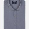 Chemises Homme Café Coton | Chemise Cintree En Fil A Fil Grise