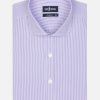 Chemises Homme Café Coton | Chemise Cintree Menthon A Rayures Parme