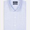 Chemises Homme Café Coton | Chemise Cintree En Natte Ciel