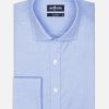 Chemises Homme Café Coton | Chemise Cintree En Oxford Ciel - Poignets Mousquetaires