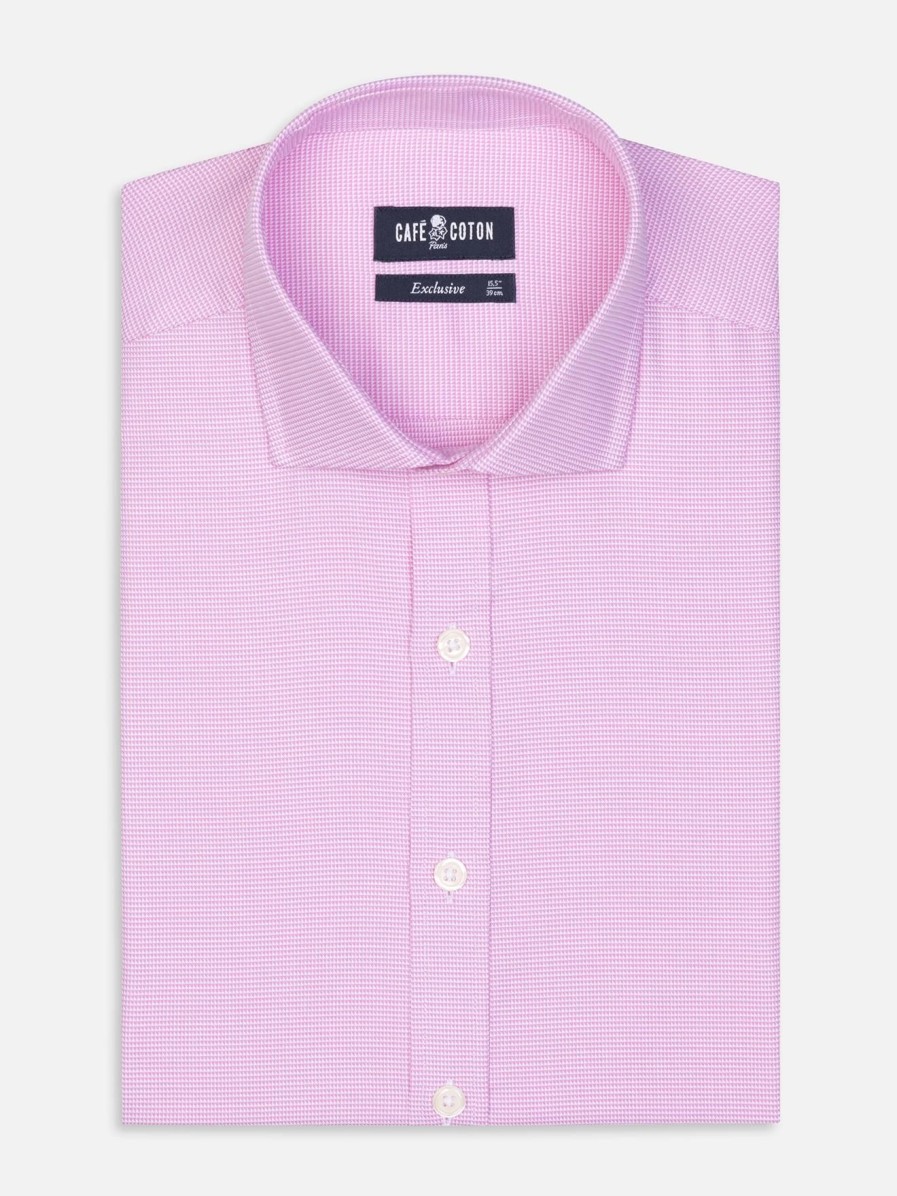 Chemises Homme Café Coton | Chemise Peters Texturee Rose