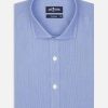 Chemises Homme Café Coton | Chemise En Mille Raies Bleue