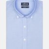 Chemises Homme Café Coton | Chemise Cintree En Oxford Ciel - Col Boutonne