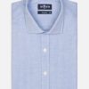 Chemises Homme Café Coton | Chemise Cintree Hall En Flanelle Ciel - Grande Longueur De Manches