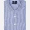 Chemises Homme Café Coton | Chemise Menthon A Rayures Marine