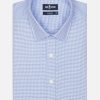 Chemises Homme Café Coton | Chemise Cintree Nelson En Twill Bleu - Petit Col